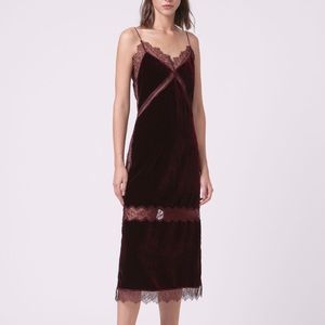 Sexy Allsaints Noa Burgundy Velvet Dress